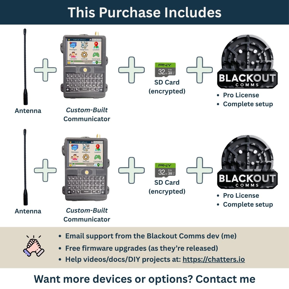 Blackout Comms Custom T-Deck Pair – Ready-to-Use 2-Device Off-Grid Mesh Set