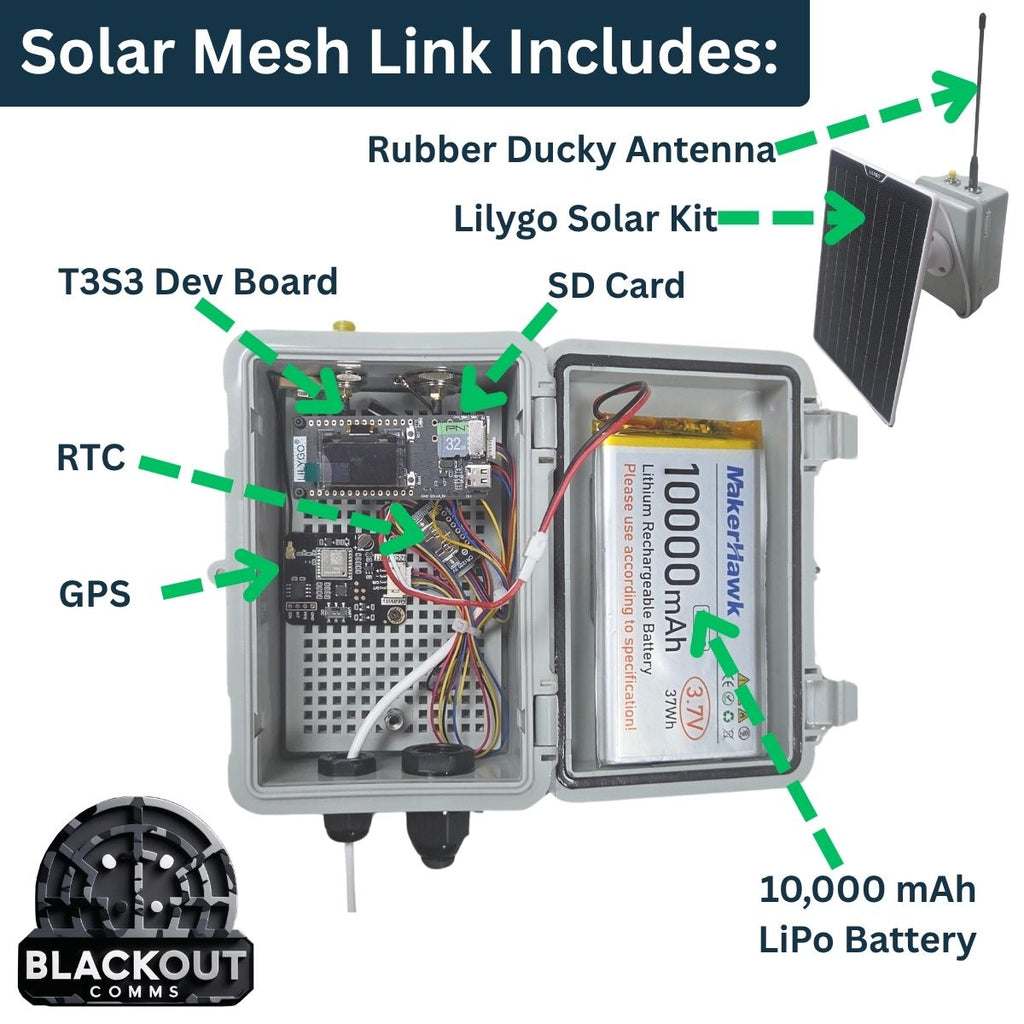 Blackout Comms Lilygo Solar Node – Solar-Powered Mesh Link