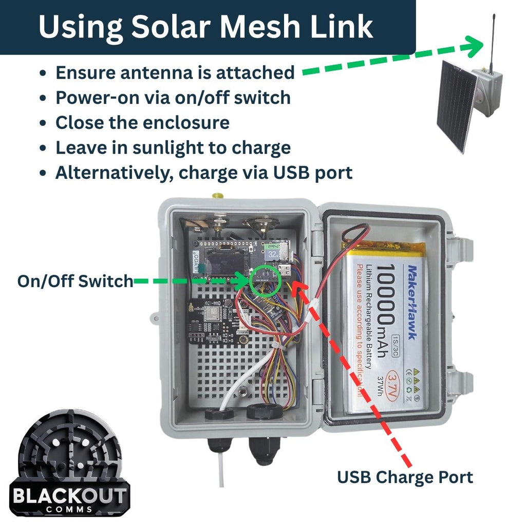 Blackout Comms Lilygo Solar Node – Solar-Powered Mesh Link