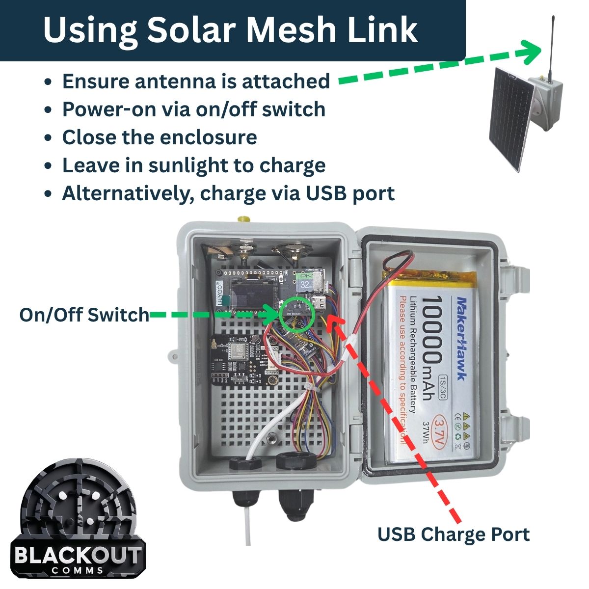 Blackout Comms Lilygo Solar Node – Solar-Powered Mesh Link