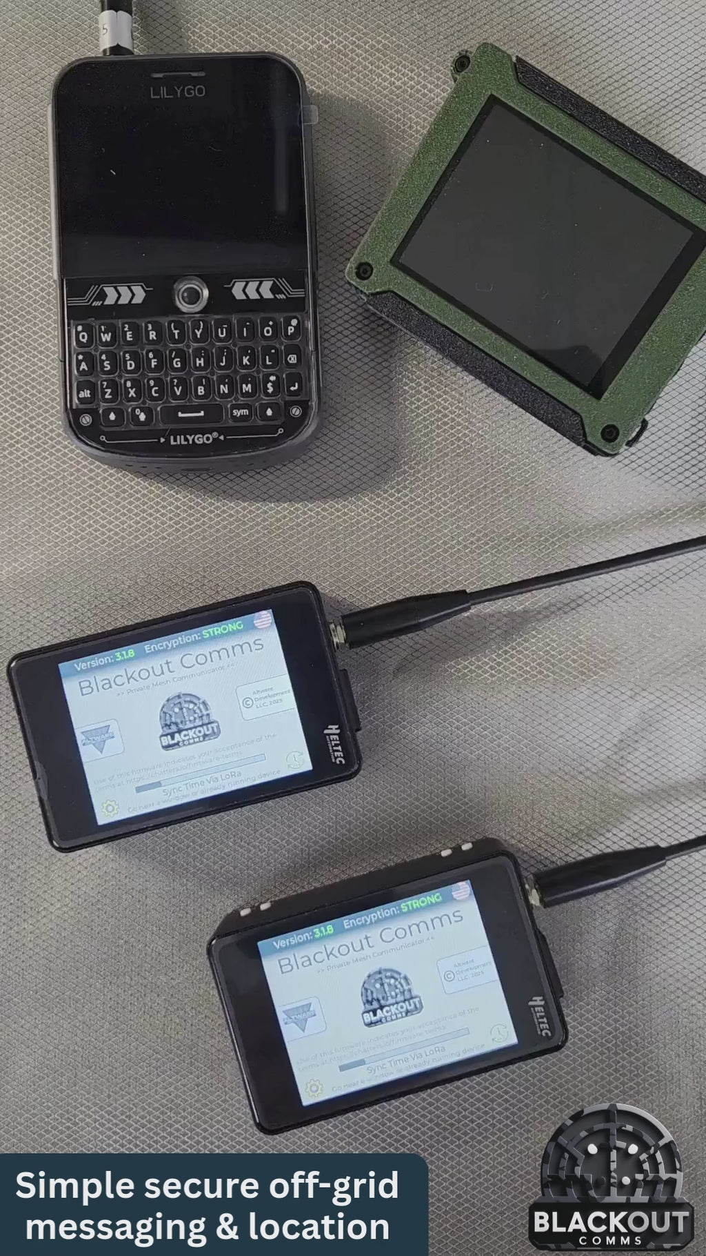Blackout Comms Heltec V4 Touchscreen – Ready-to-Use Off-Grid Mesh Texting & Tracking Device